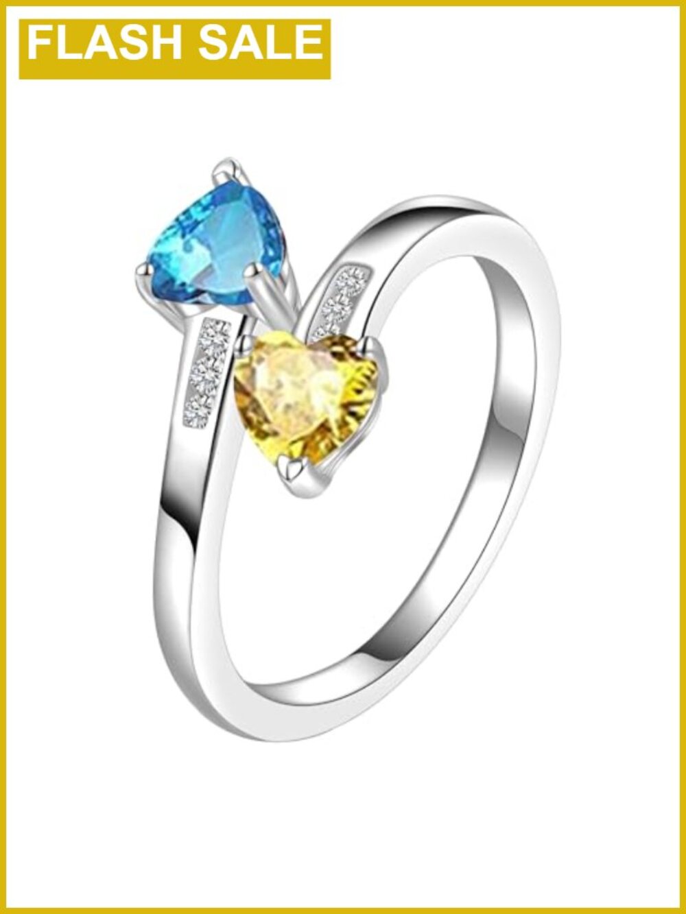 Birthstone Rings for Women Adjustable Non Tarnish Gold Plated Promise Ring